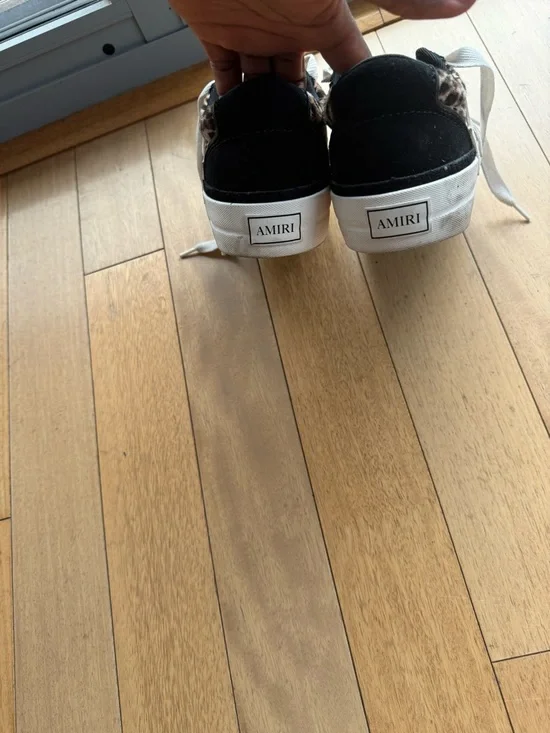 Kids Leopard Print Star Accent Sneakers - Black & Tan - Picture 4 of 5